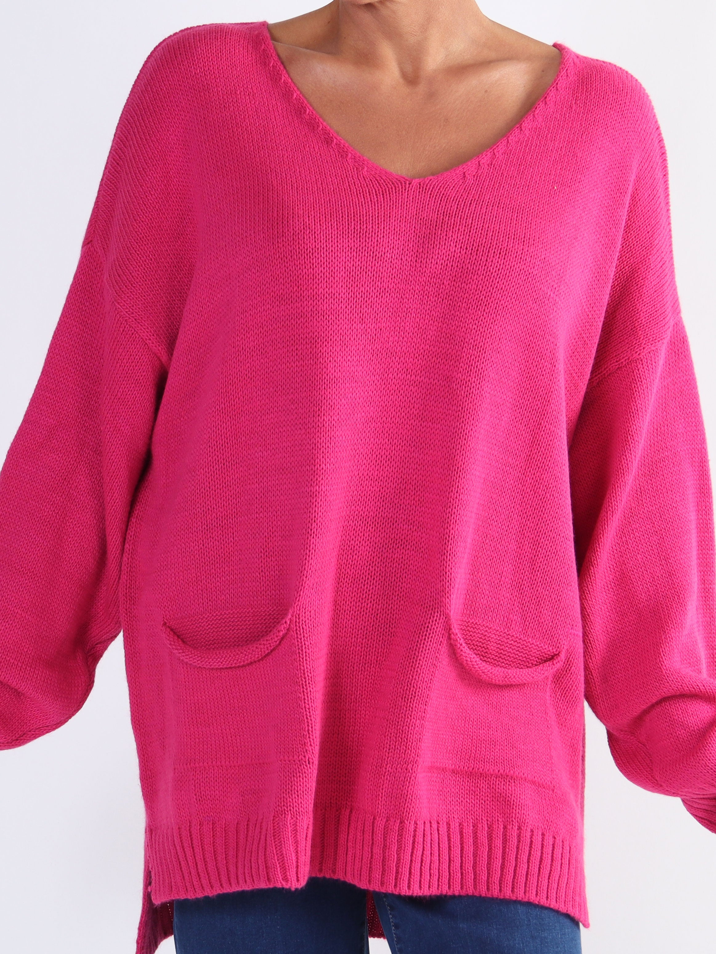 Shaima - Simpel plus sized tröja med fickor